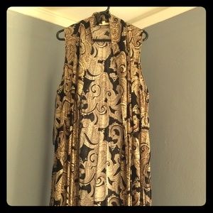 Black/cream sheer cardigan. Paisley pattern.